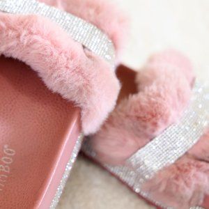 Bamboo Pink Platform Slides